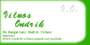 vilmos ondrik business card